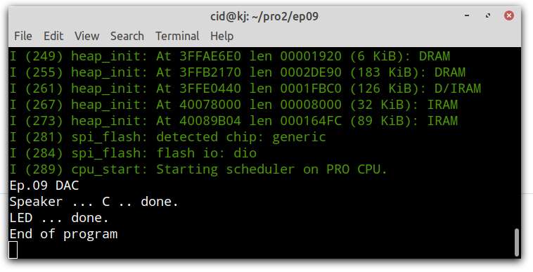 LEDC / PWM demo result.